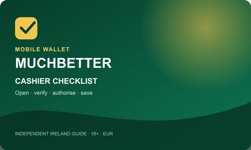 MuchBetter payment cashier steps for an Irish EUR account