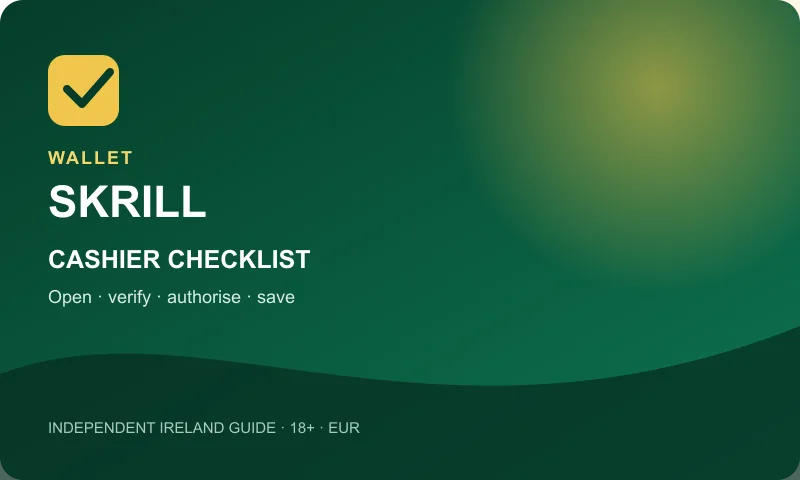 Skrill payment cashier steps for an Irish EUR account