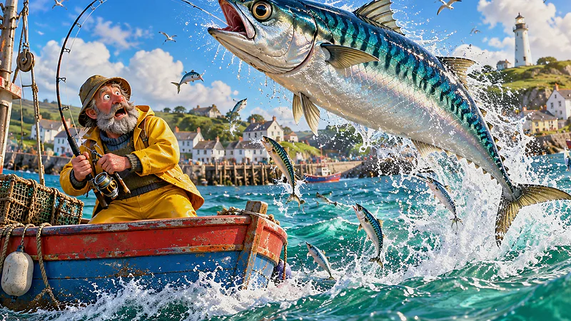 Holy Mackerel: Fishy Business casino bonus-theme illustration