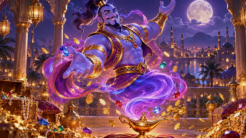 Millionaire Genie Megaways casino bonus-theme illustration