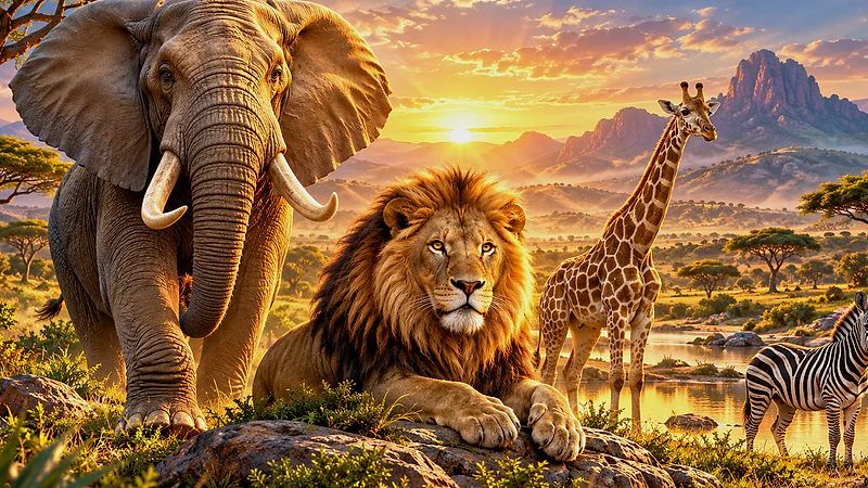 Safari Riches casino bonus-theme illustration